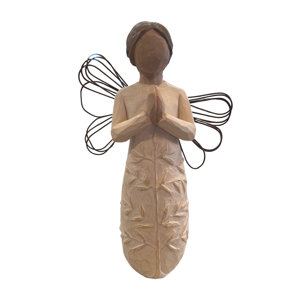 Willow Tree Angel of Prayer Figurine OS Cream Excellent Susan Lordi Wire Wings